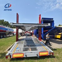 Semi-remorque porte-voitures 2 essieux à double pont pour 6 à 8 véhicules, camion de transport multi-voitures pour entreprise de livraison de véhicules