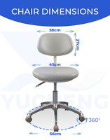 Chaise de médecin ergonomique en cuir PU de qualité médicale, moulée sans couture, mousse haute densité avec roulettes silencieuses à 360° pour clinique dentaire