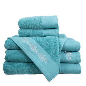 Ensemble de serviettes de bain en pur coton 70x140cm 600g, serviette visage 35x75cm 150g, doux pour la peau, rectangulaire, vert jade, blanc cristal - Product Image 3