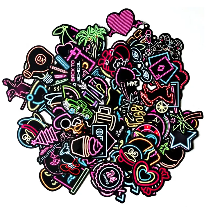 100pcs neon graffiti skateboard logo adesivi stampa