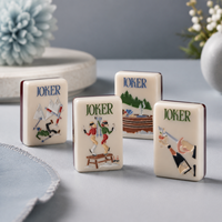 Tuiles de Mahjong Américaines Apres Mahj, Ensemble de Tuiles de Mahjong Personnalisées sur le Thème du Ski, Tuiles de Mahjong de Luxe pour Soirée de Jeu