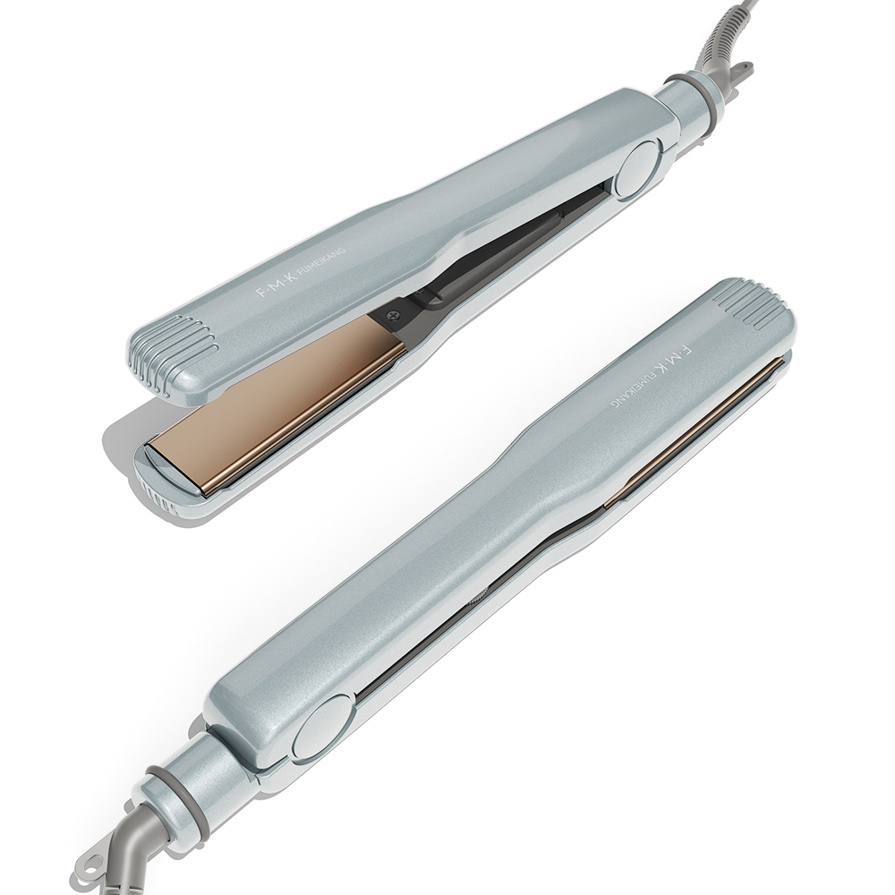 Выпрямитель для волос профессиональный и бигуди 2 в 1 керамический турмалиновый ионный плоский железный светодиодный элемент питания наружная пластина