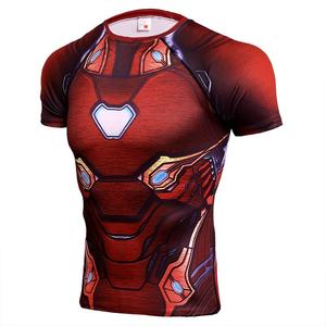 Wholesale 3d Printing <strong>Superhero</strong> Tight Fitted T-shirt Polyester Dry Fit O-neck <strong>Tshirt</strong> High Quality - Product Image 2