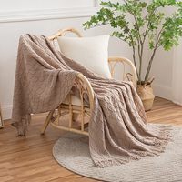 Herstellergroßhandel Strickbettdecke für Zuhause und Sofa, Leichte Maßgefertigte Strickdecke, Landhaus-Stil Wurfdecke Gestrickt