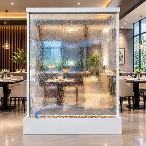 Fontaine murale moderne en acrylique avec écran à bulles mobile, éclairage LED, thème vie marine, pour la décoration intérieure des cafés - Product Image 1