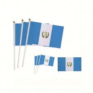 Factory Wholesale Digital Printing Custom Event Festival Polyester Guatemala Country Hand Held Waving <b>Flag</b> - Product Image 4