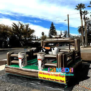 วัวเครื่องกลเป่าลมแบบกำหนดเองสำหรับผู้ใหญ่ พร้อมแผ่นรองลม ได้รับการรับรองมาตรฐาน CE รับน้ำหนักได้ 300 กก. รองรับผู้โดยสาร 3-5 คน - Product Image 5