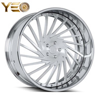 Nouvelles jantes Yeo en argent poli forgé à rayons multiples et concaves profondes 5x120/127 20-26 pouces style DUB pour CT6 Chevrolet Caprice