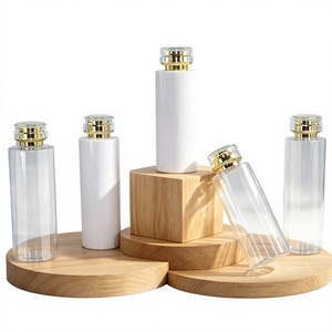 Flacone cosmetico in PET con tappo a vite a spalla piatta e coperchio in acrilico trasparente per lozioni, idrolati e <span class=keywords><strong>latte</strong></span> per la cura della pelle - Product Image 3