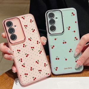 เคสโทรศัพท์ TPU ลายเชอร์รี่ สำหรับ Samsung Galaxy S25 S24 S23 S22 Ultra Plus S24 FE A56 A55 A54 A36 A26 A25 A34 A15 5G  วัสดุซิลิโคน - Product Image 2