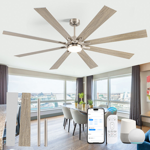 พัดลมเพดานอัจฉริยะขนาด 62 นิ้ว รุ่นขายดีปี 2025 ควบคุมผ่านแอป Tuya รองรับ Google <span class=keywords><strong>Alexa</strong></span> รีโมทคอนโทรล มอเตอร์ DC ไฟ LED ใช้ได้ทั้งภายนอกและภายในบ้าน เหมาะสำหรับโรงแรมและที่พักอาศัย - Product Image 1