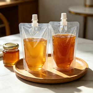 Pochette à bec verseur RTS pour expédition immédiate, 150 ml, 500 ml, bec verseur lisse pour l'emballage de liquides et d'assaisonnements - Product Image 1