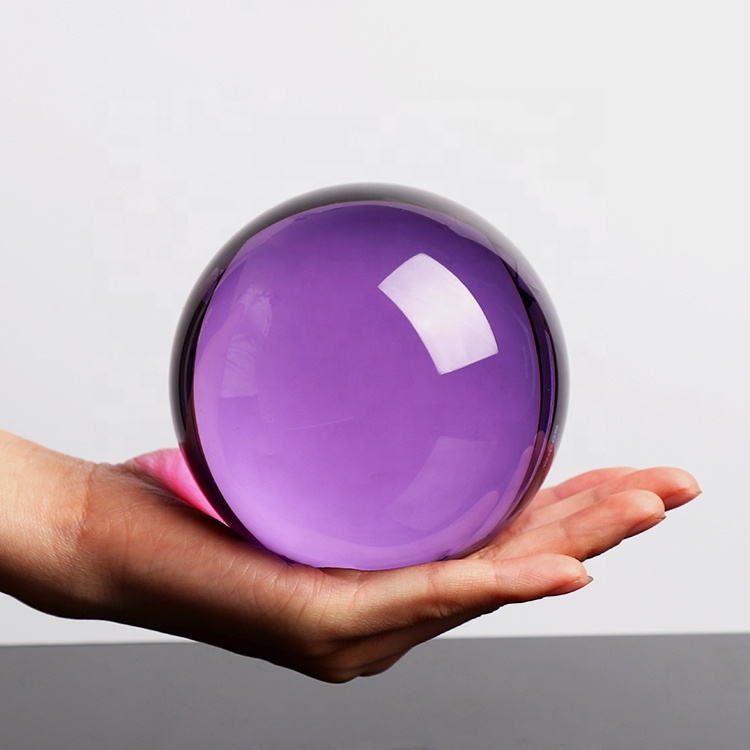 カラー:紫色　透明 水晶玉 100mm クリスタルボール カラー:紫色 透明 水晶玉 100mm クリスタルボール