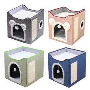 Kedi ve % köpek yatağı yıkanabilir için katlanabilir kedi köpek evi kapalı ev - Product Image 6