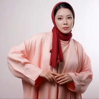 Hijab Musulman Brodé Personnalisé en Jersey Premium Respirant pour Femme, Foulard Islamique Ethnique Élégant de Voyage