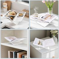 Meilleure vente de support de livre en acrylique pour ouvrir les magazines de bandes dessinées Affichage de la table basse