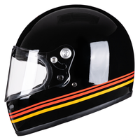 Casque de moto rétro intégral unisexe VCOROS A600 pour adultes, coque légère en fibre de verre, homologué DOT