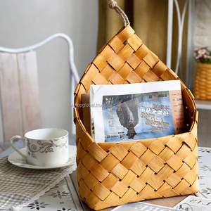 Direct Factory Sale Handmade <b>Square</b> Wood Chip <b>Storage</b> <b>Basket</b> for Home or Outdoor Use for Fruit Picnic - Product Image 3