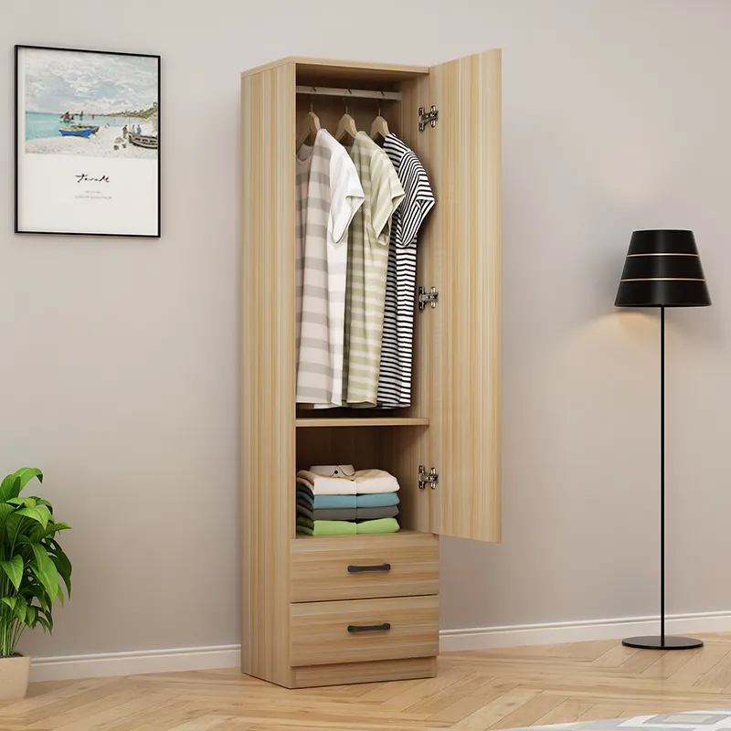Disesuaikan kemasan datar lemari pakaian kayu lemari kabinet anak tunggal terpasang lemari pakaian
