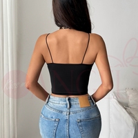 KISS ME ANGEL Sexy Lingerie imprimé léopard Hottie ligne de poitrine sauvage suspendu cou fil découpe os de poisson débardeur femmes
