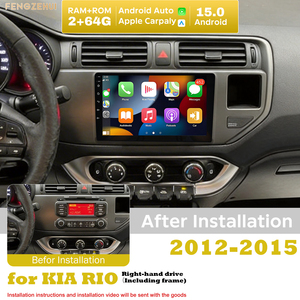 วิทยุติดรถยนต์ระบบแอนดรอยด์พร้อมระบบนำทางสำหรับรถยนต์ Kia Rio ปี 2012-2016 รองรับ CarPlay/Android <span class=keywords><strong>Auto</strong></span> หน้าจอ 9 นิ้ว ระบบนำทาง GPS สำหรับคนขับด้านขวา ความจุ 64G - Product Image 1