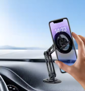 Portable 360 <b>Rotating</b> Aluminum Phone Holder Flexible Strong Magnet Dashboard Mount for Car Dashboard - Product Image 3