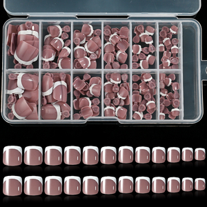 120 Uds <span class=keywords><strong>verano</strong></span> blanco francés Prensa en <span class=keywords><strong>uñas</strong></span> de los pies brillante corto cuadrado falso dedo del pie <span class=keywords><strong>uñas</strong></span> rosa/desnudo/marrón cubierta completa acrílico <span class=keywords><strong>uñas</strong></span> de los pies - Product Image 6