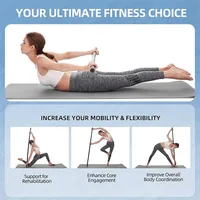 Bâton de yoga Bâton d'étirement de 5 pieds Bâton d'exercice d'étirement réglable avec poignée antidérapante Bâton extensible pour l'étirement de l'exercice