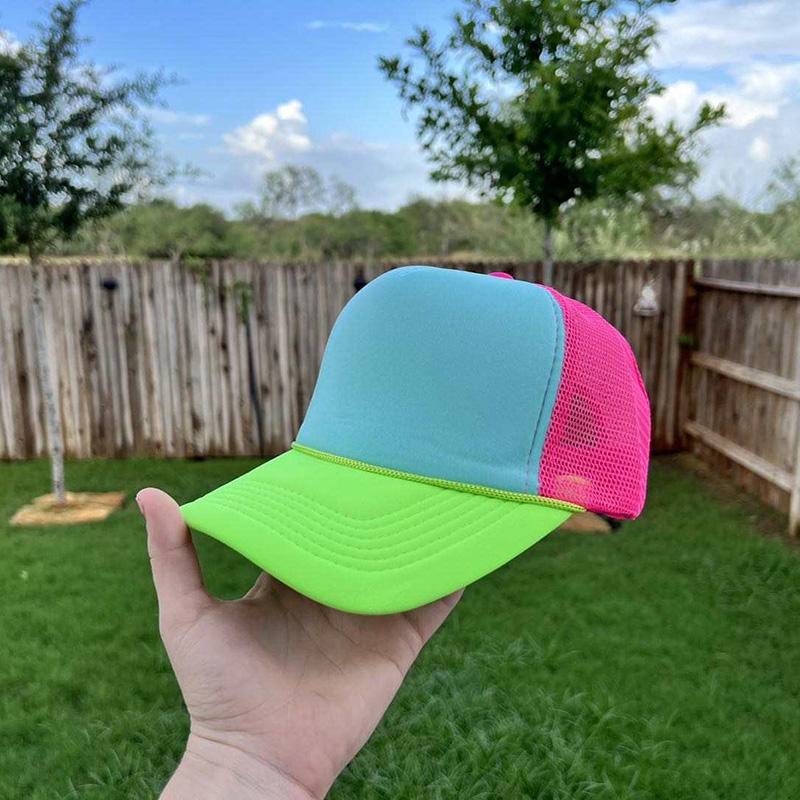 Neon Blue Hat Upcycle Denim Bucket Hat for Adults