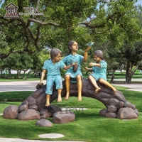 Sculpture en métal d'art extérieur personnalisée, statue en bronze, sculpture en métal pour enfants