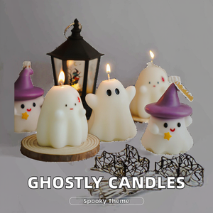 <span class=keywords><strong>E220</strong></span> Velas Creativas de Halloween Fantasma Cuadrado Burbuja Calabaza Artesanía Velas en Un Juego - Product Image 3