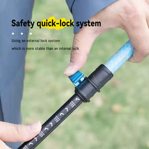 Bâton <span class=keywords><strong>de</strong></span> <span class=keywords><strong>ski</strong></span> <span class=keywords><strong>de</strong></span> randonnée pliable et réglable en aluminium 7075, léger et compact, avec poignée en EVA en 3 sections, idéal pour les voyages en plein air - Product Image 4