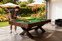 Table de billard de qualité tournoi en bois massif de 8 pieds et ardoise de Jiujiang, artisanat de sculpture rétro, design moderne, utilisation domestique