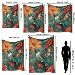 Couverture en flanelle à motifs floraux et animaux, couverture de sieste légère et résistante à la décoloration pour chambre à coucher et salon, impression personnalisée OEM OD 2 - Product Image 5