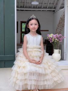 Nuevo Producto, Vestido de Princesa con Estrellas para Niñas, Primavera-Verano, Vestido de Alta Gama para Actuaciones de Piano - Product Image 3