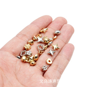 Perles acryliques de formes variées or et argent pour la fabrication de bracelets, accessoires de bijoux DIY, printemps 2024, origine Jinhua - Product Image 3