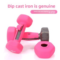 Ensemble d'haltères hexagonales en fonte bleue, revêtement vinyle, anti-dérapant, 1-5 kg, haltères de fitness pour le yoga et l'entraînement aérobie
