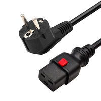 Cordon d'alimentation 100 % cuivre IEC P-Lock C19 vers EU, cordon d'alimentation verrouillable pour PDU, rack de serveur et centre de données, fabricant OEM