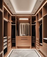 Armoire en bois MDF à charnières sur mesure, meuble de chambre à coucher, 6 étagères de rangement, décoration européenne, placard, rénovation de chambre à coucher de luxe