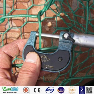 Grillage hexagonal en fil de fer recouvert de PVC vert, robuste, 3 mm, pour gabions - Product Image 3
