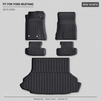 Tapis de voiture TPE antidérapants de luxe, ensemble complet de 5 pièces, épaisseur 2,5 mm, pour Ford Mustang 2015-2024 (conduite à gauche)
