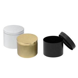 120ml <span class=keywords><strong>4</strong></span> oz Emballage en or étain personnalisé rond en métal noir mat bougie étain avec couvercle (NIR04) - Product Image 3