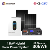 Kit de Paneles Solares de 12kW con Accesorios, Inversor de Batería de Fase Dividida, Conectores de Cable y Paneles