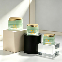 Pot cosmétique en verre vide noir, rose, violet, vert, jaune, 30g, 50g, pot en verre pour crème pour le visage avec couvercle