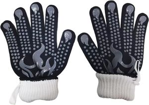 <span class=keywords><strong>Gants</strong></span> de barbecue ignifuges, longs, à revers tricotés, <span class=keywords><strong>gants</strong></span> en silicone double face, isolation thermique, <span class=keywords><strong>cuisine</strong></span>, cuisson, grillades - Product Image 4