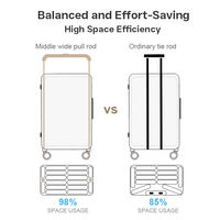 Valise rigide minimaliste à ouverture frontale en PC avec cadre en aluminium, serrure TSA à combinaison, 4 roues pivotantes à 360° et roulement silencieux