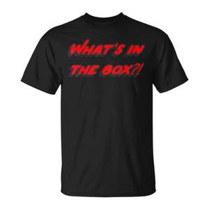 Maglietta promozionale What's In The Box, nera, unisex, per adulti, a maniche corte, girocollo - Product Image 1