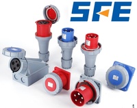 Prise industrielle aéronautique SFE CEE IP67, 3 pôles, 4 fils, 5 trous, 63A, 125A, 220-415V, connecteur de raccordement triphasé haute puissance