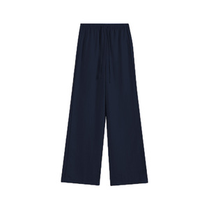Pantaloni Estivi di Alta Qualità in Puro <span class=keywords><strong>Lino</strong></span> per Donna, Pantaloni Larghi a Vita Alta con Chiusura a Coulisse, Gamba Dritta - Product Image 6