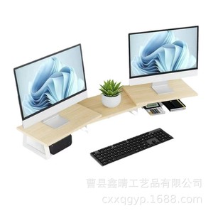 Soporte creativo de madera para computadoras de dormitorio, soporte de madera para monitor de computadora y estante de almacenamiento combinado de madera para el hogar - Product Image 5